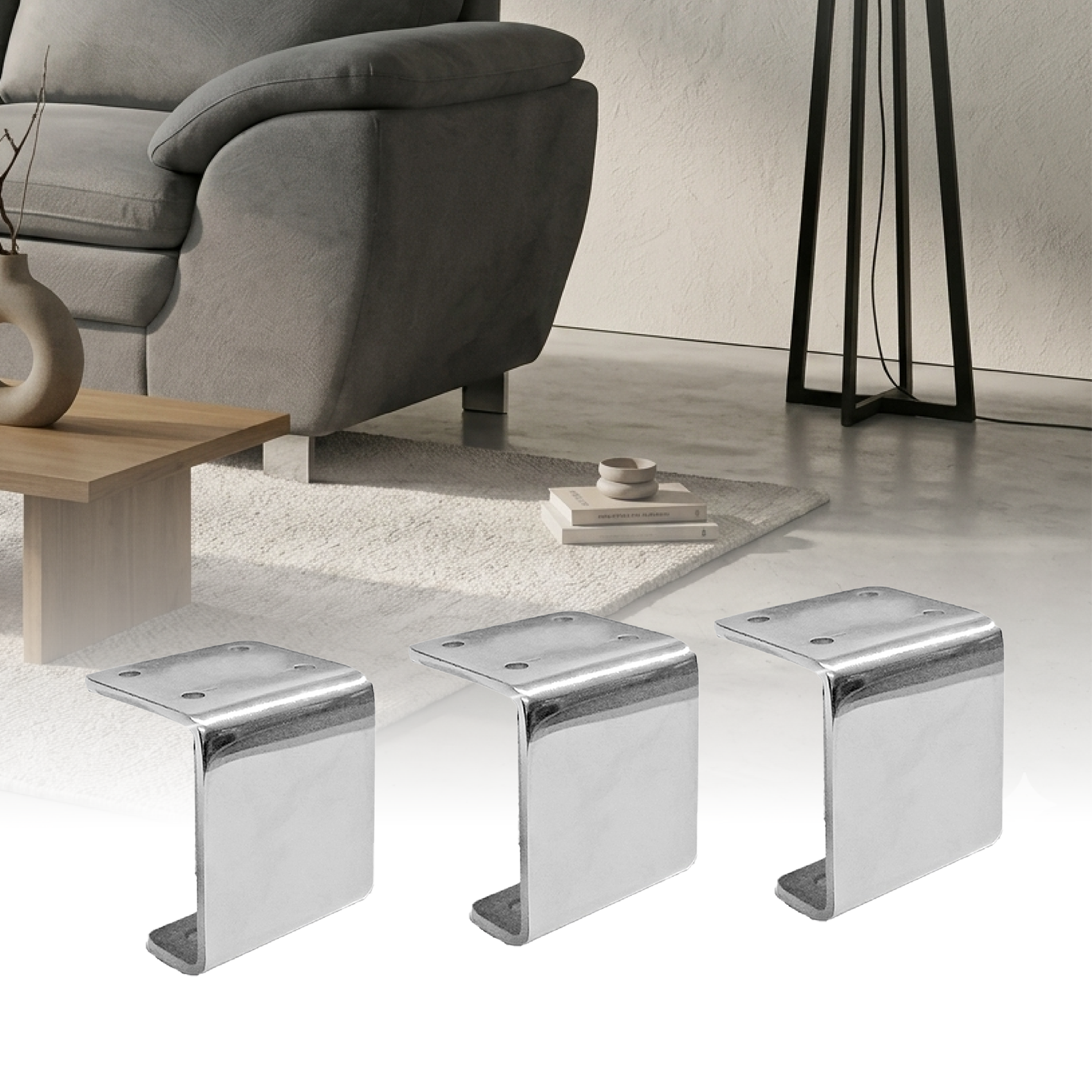 Pata Metálica 80 mm (4pz)
