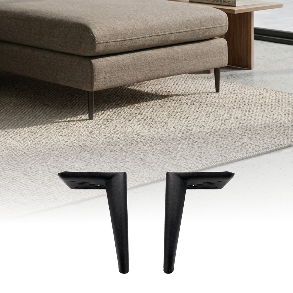 Pata Metálica Negra 150 mm (4pz)