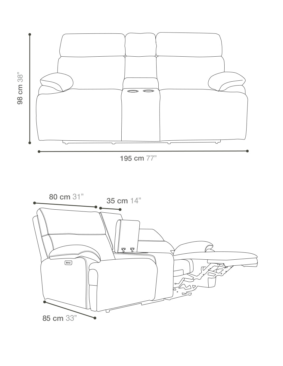 Reclinable Love Seat Elema