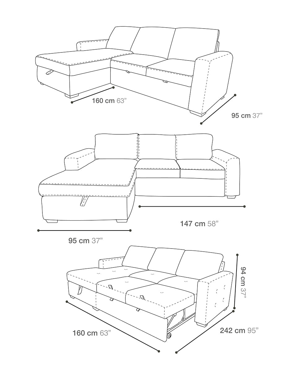 Sala Modular con Sofá Cama Sahara