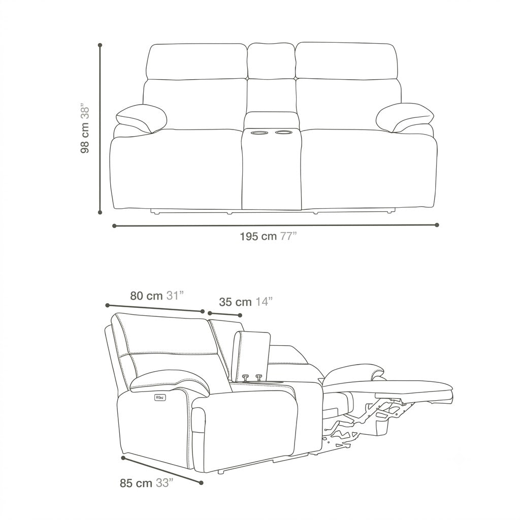 Reclinable Love Seat Elema